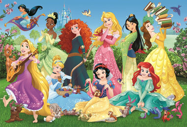 Trefl - Puzzle - Okouzlující princezny / 100 dílků / 41 x 27.8 cm / věk 5+
