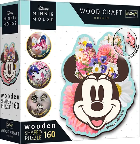 Trefl Wood Craft Origin - Puzzle - Stylová Minnie / 160 dílků / 24.4 x 21.3 cm / věk 9+