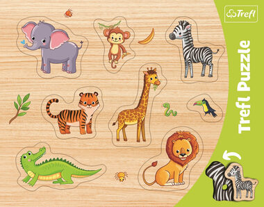 Trefl - Puzzle - Vkládačka: Safari / 37 x 29 cm / věk 3+