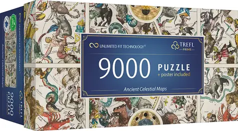 Trefl - Puzzle - UFT Staré nebeské mapy souhvězdí / 9000 dílků / 198.6 x 92.8 cm / věk 12+