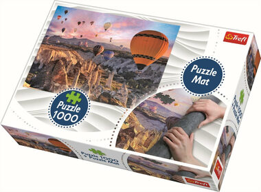 Trefl - Puzzle - Balóny nad Kappadokií + podložka / 1000 dílků / 68 x 48 cm / věk 14+ / Podložka 98 x 65 cm