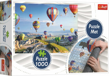 Trefl - Puzzle - Balóny nad Kappadokií + podložka / 1000 dílků / 68 x 48 cm / věk 14+ / Podložka 98 x 65 cm