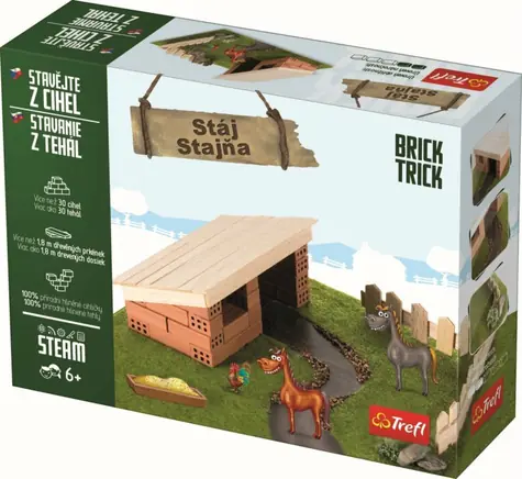 Trefl - Stavebnice - BRICK TRICK Stáj S / 30 dílů / věk 6+