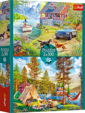 Trefl - Puzzle - Letní Relax / 2x 500 dílků / 48 x 34 cm / věk 10+