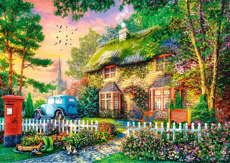 Trefl - Puzzle - Premium Plus Tea Time: Stoney Lane Cottage / 1000 dílků / 68.3 x 48 cm / věk 12+