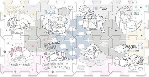 Trefl - Puzzle - Pěnové puzzle Disney postavičky / 117 x 60 cm / věk 0+