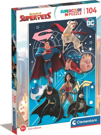 Clementoni PUZZLE DC Liga supermazlíčků / 104 dílků / od 6 let