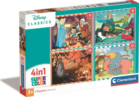 Clementoni PUZZLE Disney klasika 4v1 / 12+16+20+24 dílků) / od 5 let