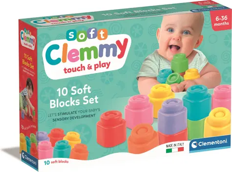 Clementoni Soft Clemmy Sada / 10 měkkých kostek / od 6 měsíců