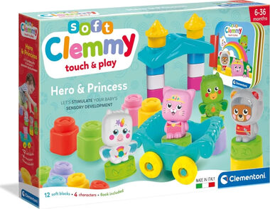 Clementoni Soft Clemmy Velká hrací sada s knížkou Rytíř a princezna / od 6 měsíců