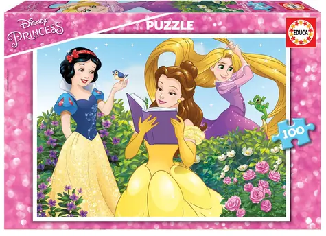 EDUCA Puzzle Disney Princezny: Sněhurka, Bella a Locika / 100 dílků / od 6 let