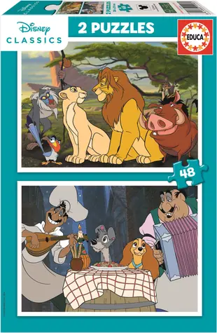 EDUCA Puzzle Disney Zvířata / 2x48 dílků / od 3 let 