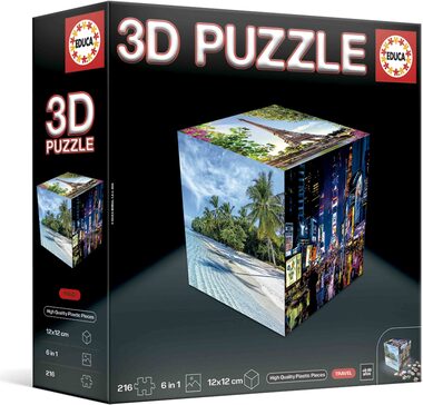 EDUCA 3D Puzzle kostka Cestování / 216 dílků / od 14 let