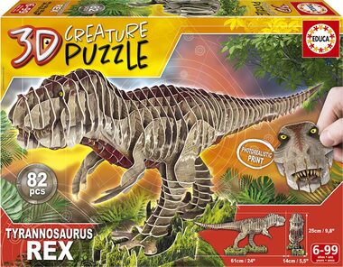 EDUCA 3D puzzle T-Rex / 82 dílků / od 6 let