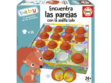 EDUCA Baby Hledej dvojice s veverkou Lolo / 16 dílků / od 2 let