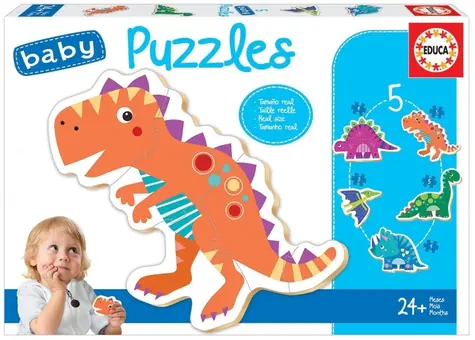 EDUCA Baby puzzle Dinosauři 5v1 (3-5 dílků) / 20 dílků / od 2 let