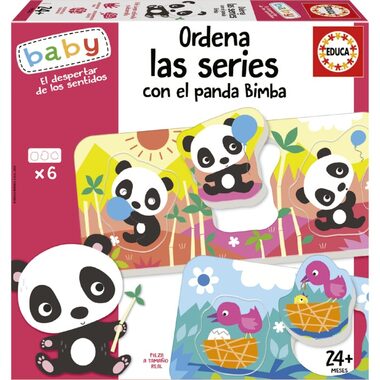 EDUCA Baby vkládačka Panda Bimba a kamarádi / 6x3 dílky / od 2 let