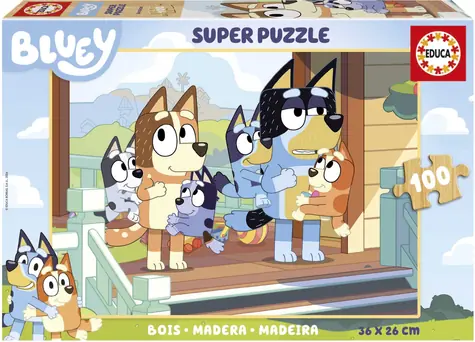 EDUCA Dřevěné puzzle Bluey / 100 dílků / od 5 let
