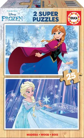 EDUCA Dřevěné puzzle Ledové království / 2x25 dílků / od 3 let