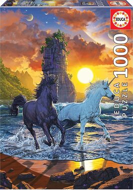 EDUCA Puzzle Jednorožci na pláži / 1000 dílků / od 12 let