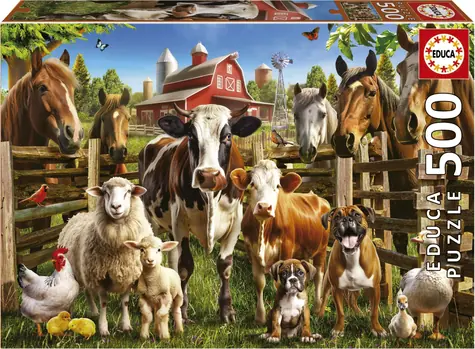 EDUCA Puzzle Kamarádi ze statku / 500 dílků / od 11 let