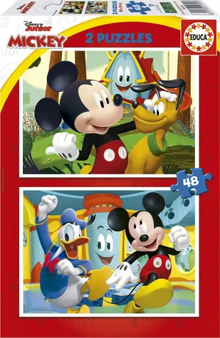 EDUCA Puzzle Mickey Mouse: Zábavní park / 2x48 dílků / od 4 let