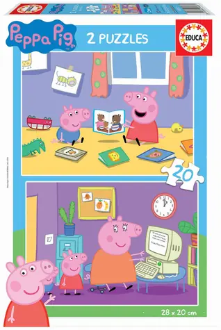 EDUCA Puzzle Prasátko Peppa / 2x20 dílků / od 3 let