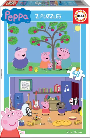 EDUCA Puzzle Prasátko Peppa / 2x48 dílků / od 3 let