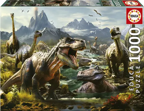 EDUCA Puzzle Zuřiví dinosauři / 1000 dílků / od 14 let