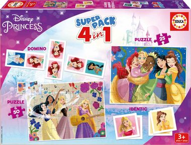 EDUCA Soubor her Disney princezny 4v1 / od 3 let
