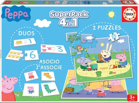 EDUCA Soubor her Prasátko Peppa 4v1 / od 3 let