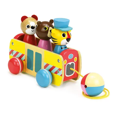 Vilac Tahací autobus se zvířátky / od 12 měsíců
