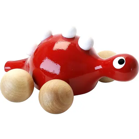 Vilac Dřevěný dinosaurus na kolečkách červený / od 12 měsíců