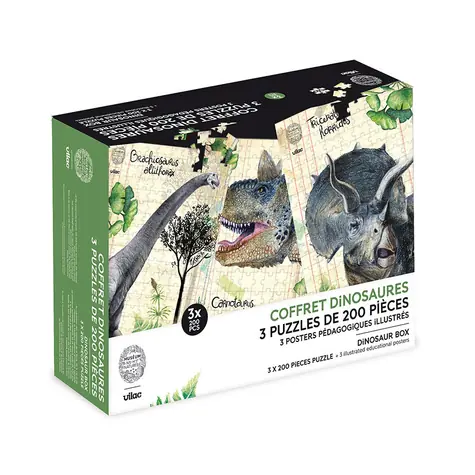 Vilac Sada 3 puzzle dinosaurů / od 5 let