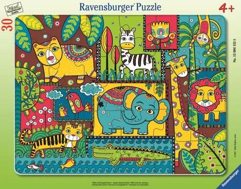 Ravensburger Puzzle: Zvířátka v džungli / 30 dílků / od 4 let