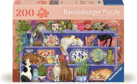Ravensburger Puzzle: Kočky v regálu / 200 dílků / od 8 let 