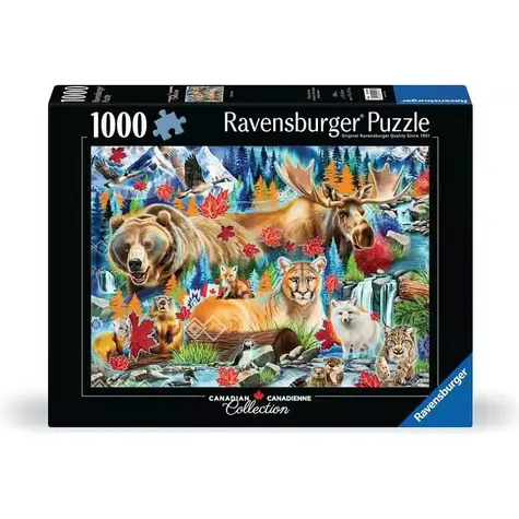 Ravensburger Puzzle: Divoké šelmy Kanady / 1000 dílků / od 14 let
