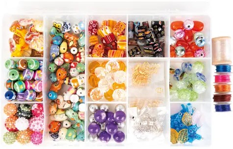 Small foot Set skleněných a keramických šperků v boxu / od 5 let