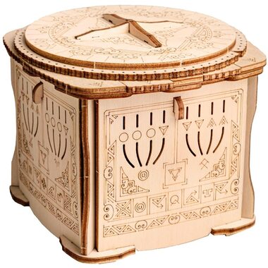 EscapeWelt 3D dřevěná skládačka hlavolamu Secret Lock Box / Obtížnost: lehká / od 14 let