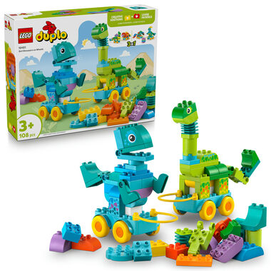 LEGO® DUPLO® 10451 Dinosauři na kolečkách 3 v 1 / Počet dílků: 108 / od 3 let