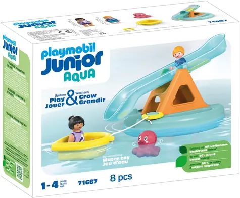 Playmobil® Junior Aqua 71687  Koupací ostrov se skluzavkou / Počet dílků: 8 / od 1 roku