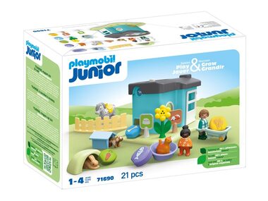 Playmobil® Junior 71690 Ustájení zvířat s dávkovačem krmiva / Počet dílků: 21 / od 1 roku