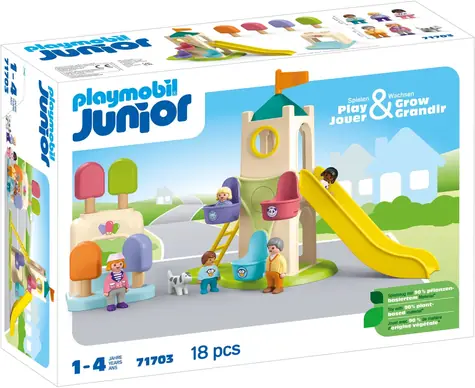 Playmobil® Junior 71703  Dobrodružná věž se zmrzlinovým stánkem / Počet dílků: 18 / od 1 roku