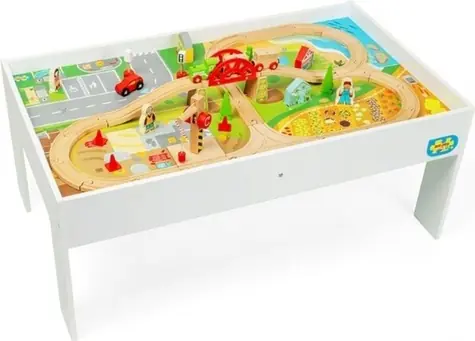 Bigjigs Rail Dřevěná vláčkodráha a stůl / od 3 let