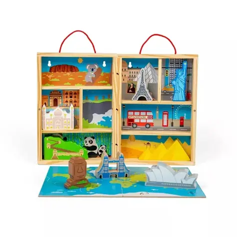Bigjigs Toys Dřevěná cestovatelská hrací sada / od 18 měsíců