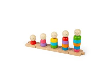Bigjigs Toys Nasazování Duhová rodina / 25 dílků / od 12 měsíců