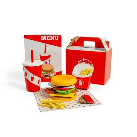 Bigjigs Toys Sada Burger a hranolky / od 18 měsíců
