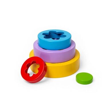 Bigjigs Toys Skládací květinová věž / od 12 měsíců 