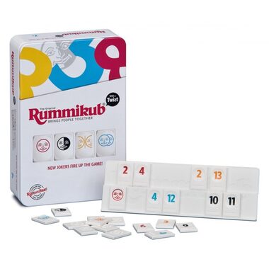 Piatnik Rummikub TWIST Mini - plechovka / Délka hry: 20 minut / Počet hráčů: 2-4 / od 7 let 