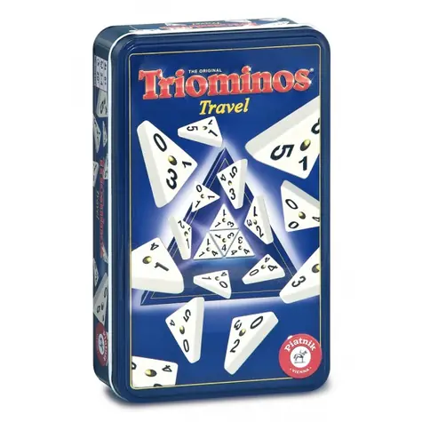 Piatnik Triominos Travel - plech / Délka hry: 20-45 minut / Počet hráčů: 2-4 / od 6 let